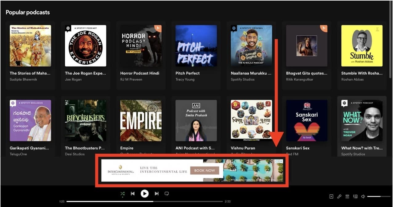 getting ads on spotify premium podcasts