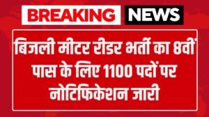 Meter Reader Vacancy: बिजली मीटर रीडर भर्ती का 8वीं पास के लिए 1100 पदों पर नोटिफिकेशन जारी