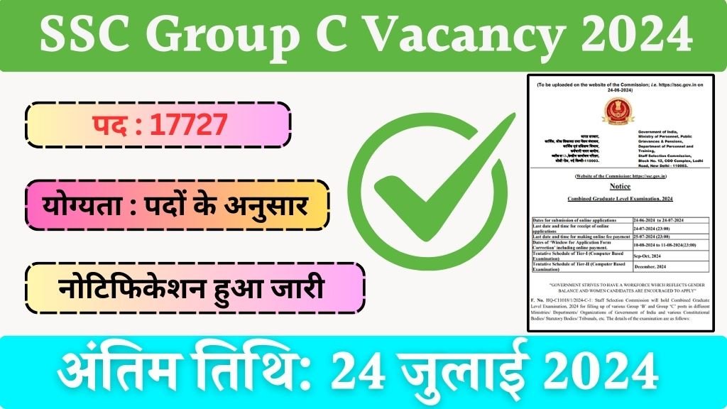 SSC Group C Vacancy: एसएससी सीजीएल भर्ती का 17727 पदों पर नोटिफिकेशन जारी