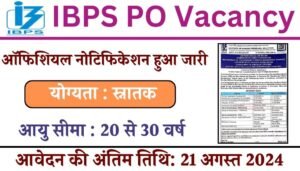 IBPS PO Vacancy: आईबीपीएस प्रोबेशनरी ऑफिसर के पदों पर भर्ती का नोटिफिकेशन जारी