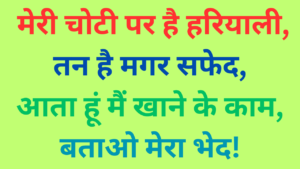 Interesting GK Questions: मेरी चोटी पर हरियाली है, पर मेरा शरीर सफेद है, खाने के काम आता है, बताओ मेरा भेद!