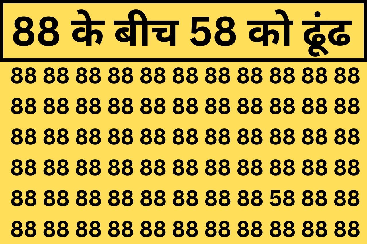 Optical Illusion : हिम्मत है तो सिर्फ 5 सेकंड में 88 में छुपा 58 ढूंढ निकालिये, बड़े–बड़े सूरमा हो चुके फेल