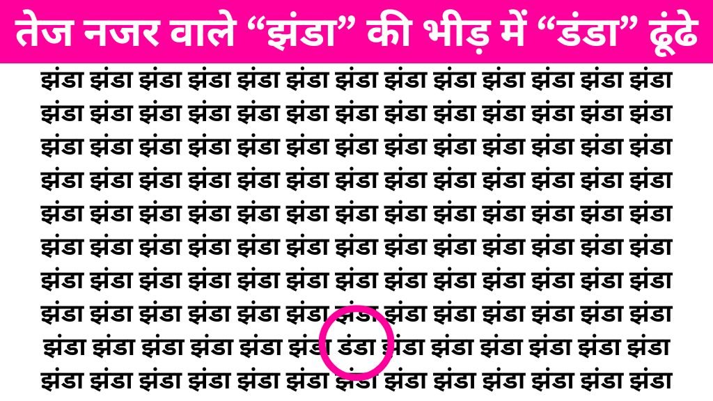 Brain Test Image: “झंडा” के बीच में कहां लिखा है “डंडा” तेज नजर वाले सिर्फ 7 सेकंड में ढूंढ लेंगे!