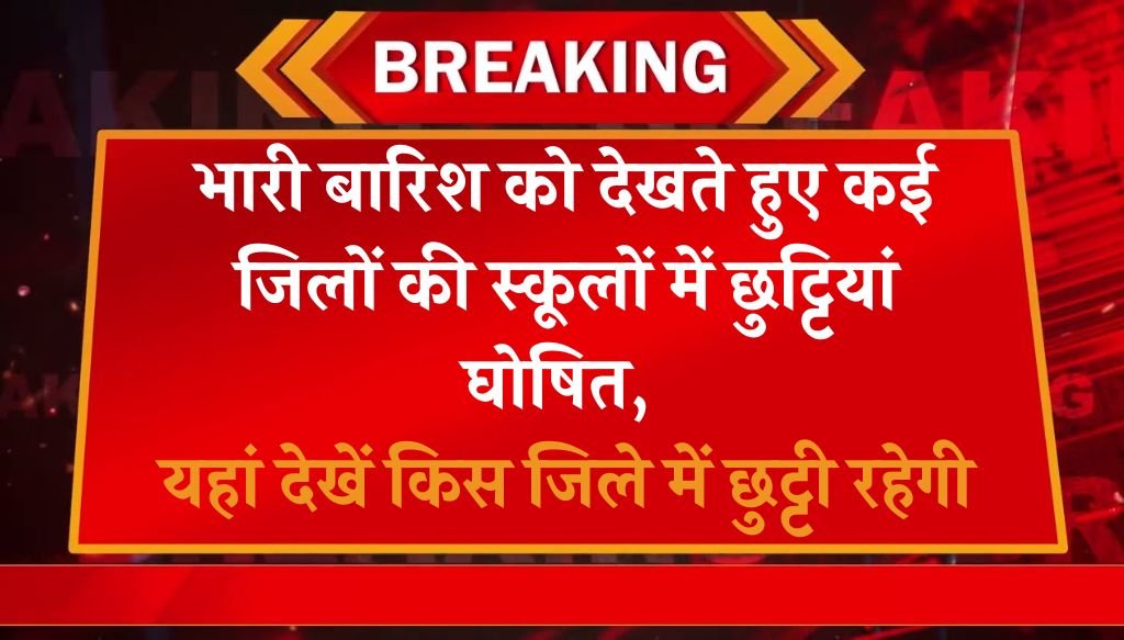 School Holiday Latest News: भारी बारिश को देखते हुए कई जिलों की स्कूलों में छुट्टियां घोषित, यहां देखें किस-किस जिले में छुट्टी रहेगी